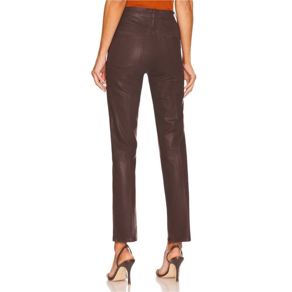 FRAME Le Sylvie High-Rise Coated Jeans - Chocolate Brown - Size 28 - New! - Picture 3 of 3